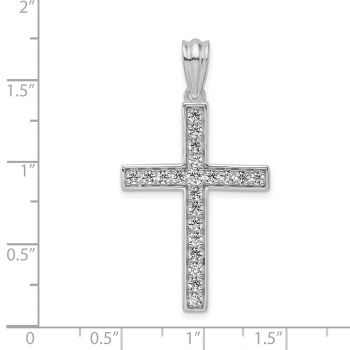 3/4 Carat 14K White Gold Men's Lab-Made Diamond Cross Pendant 4